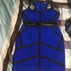 2b Bebe blue and black dress